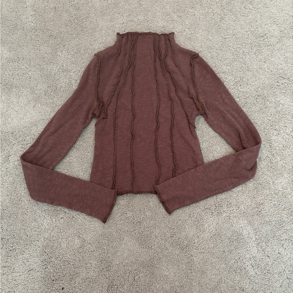 Urban Outfitters BDG Brown Long Sleeve Knit Top